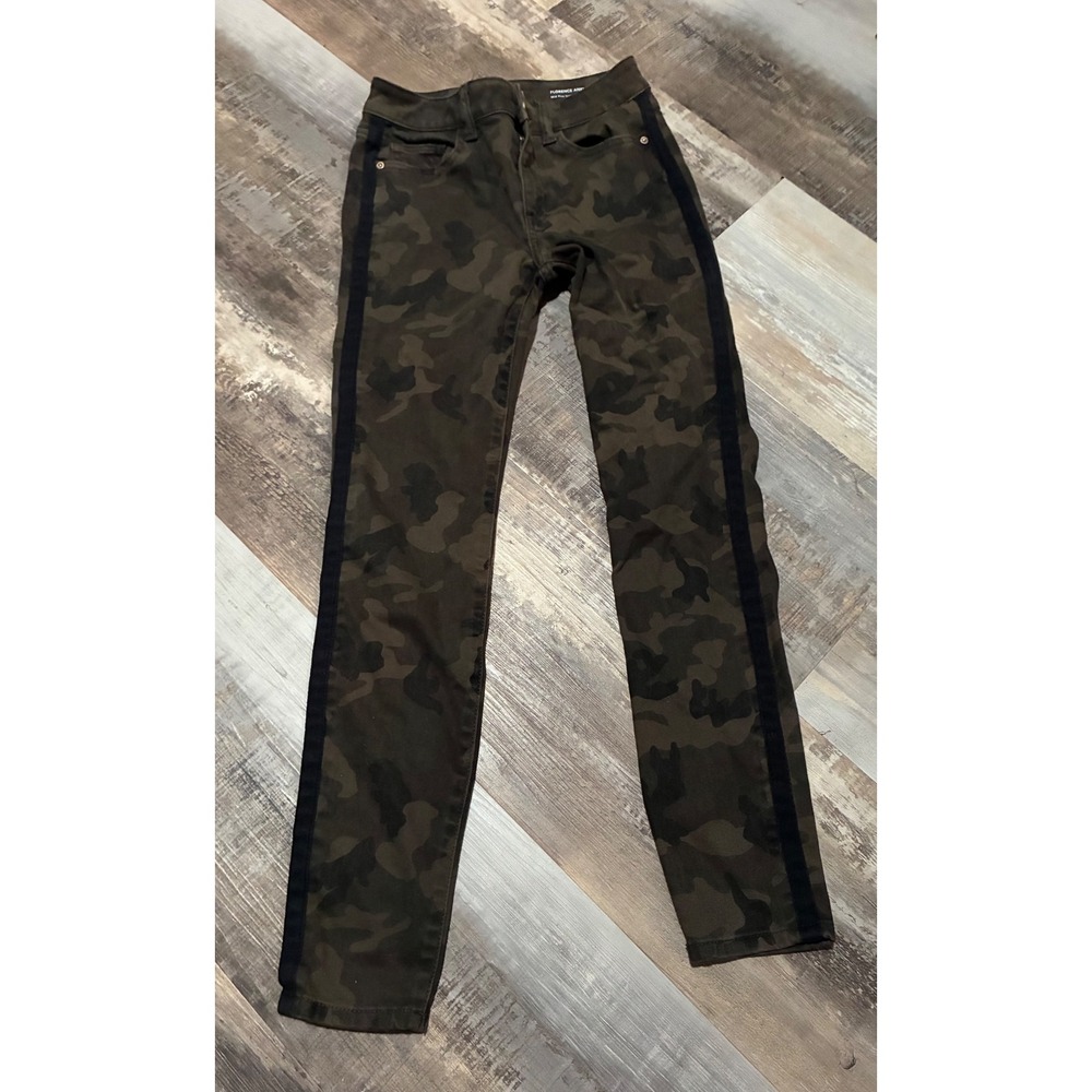 DL1961 Florence Ankle Instasculpt Skinny Camo Jeans Side Stripe Green Size 25